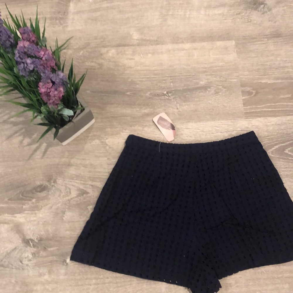 Blue Lace High waisted shorts